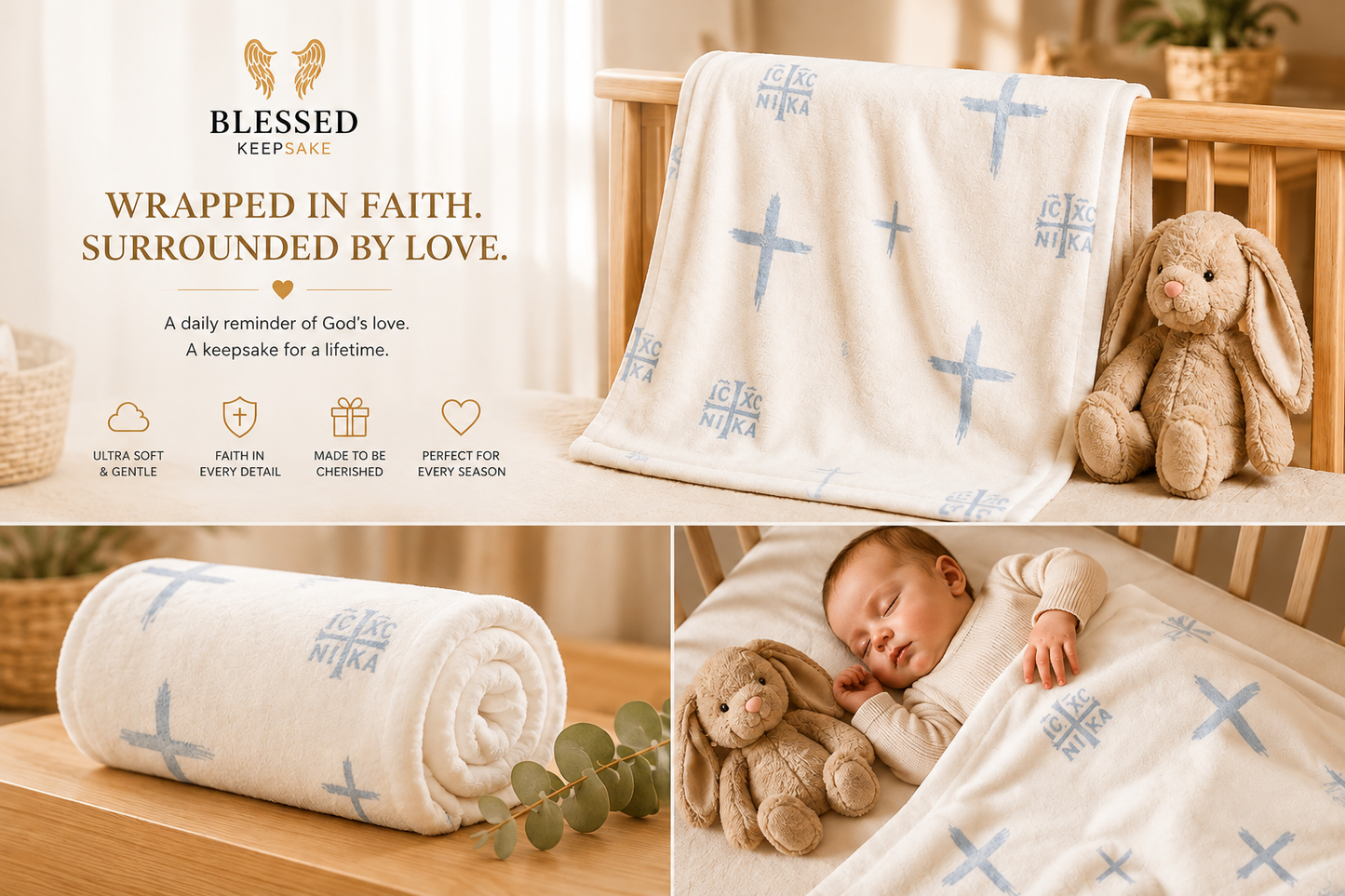 Faith-Inspired cot size Blanket