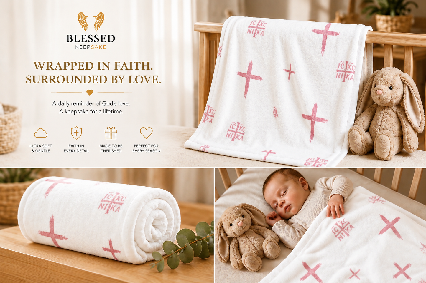 Faith-Inspired cot size Blanket