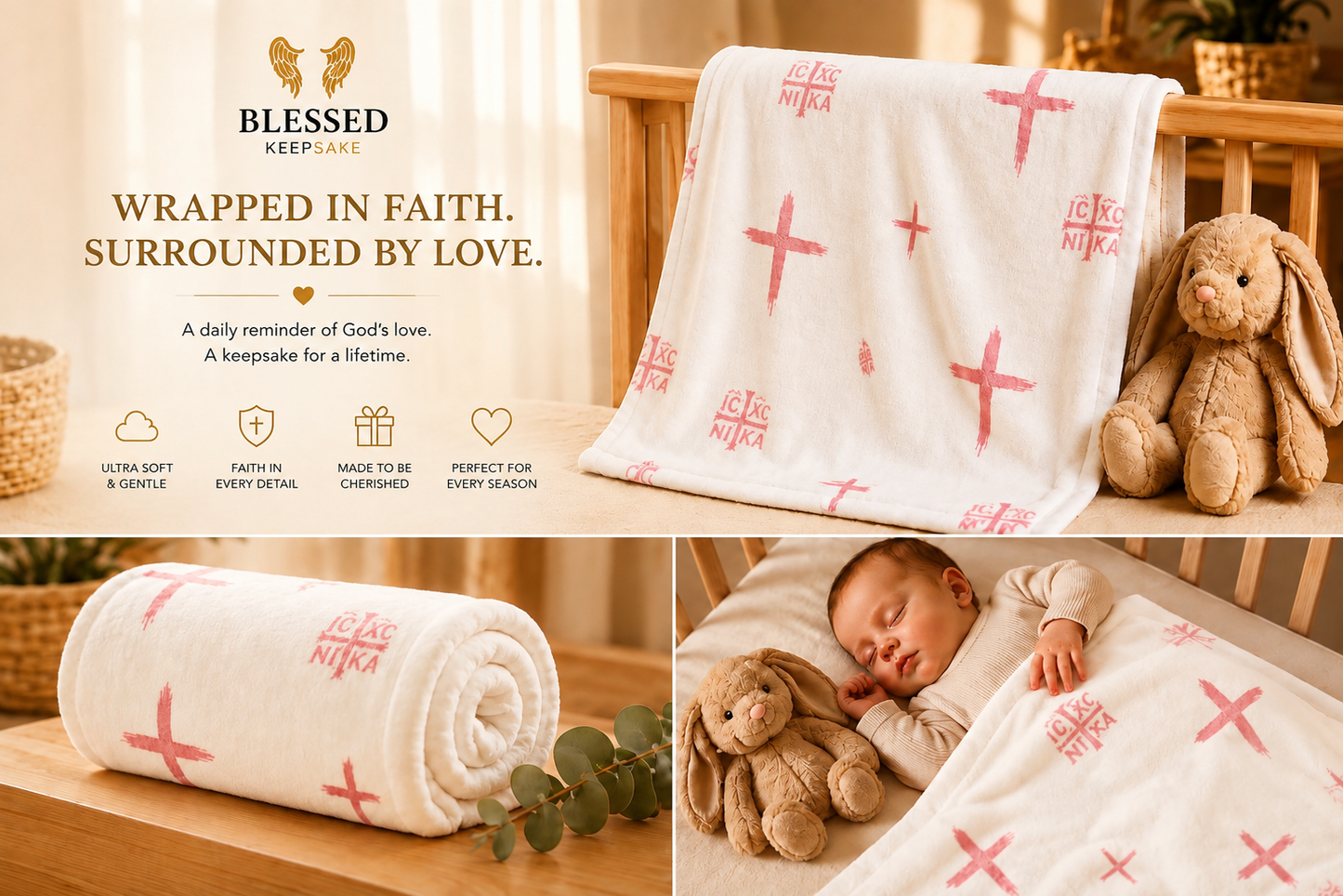 Faith-Inspired cot size Blanket
